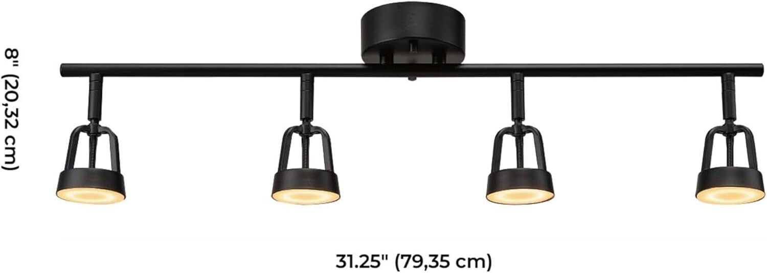 Dimmable Multicolor RGB 4-Light Track Lighting - No Hub Required, 1600 Lumens