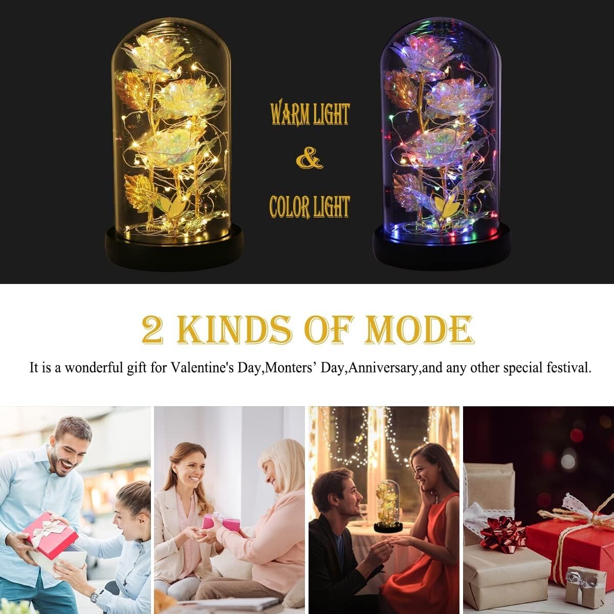 Eternal Glass Dome Rose Flower - Perfect Birthday and Valentine's Gift for Women