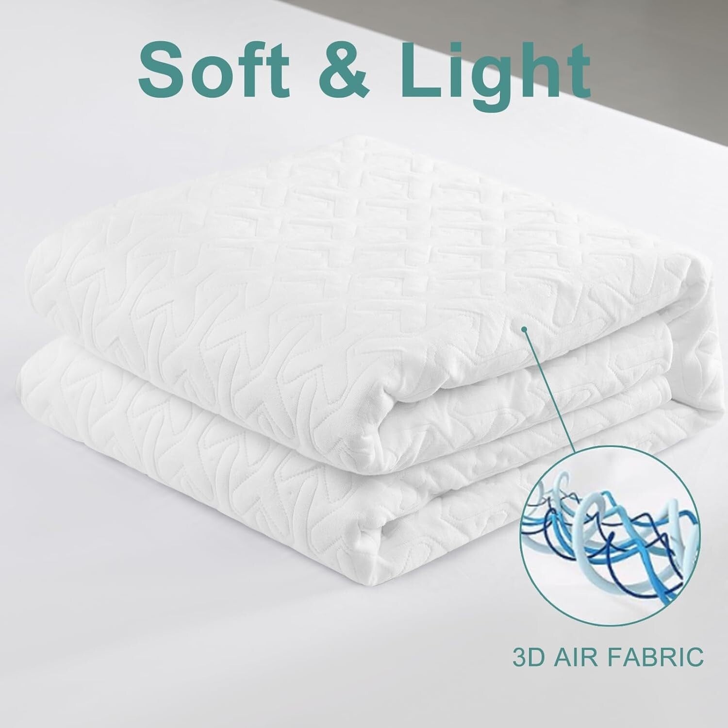 Breathable King Size Mattress Protector - Waterproof, Plush & Machine Washable