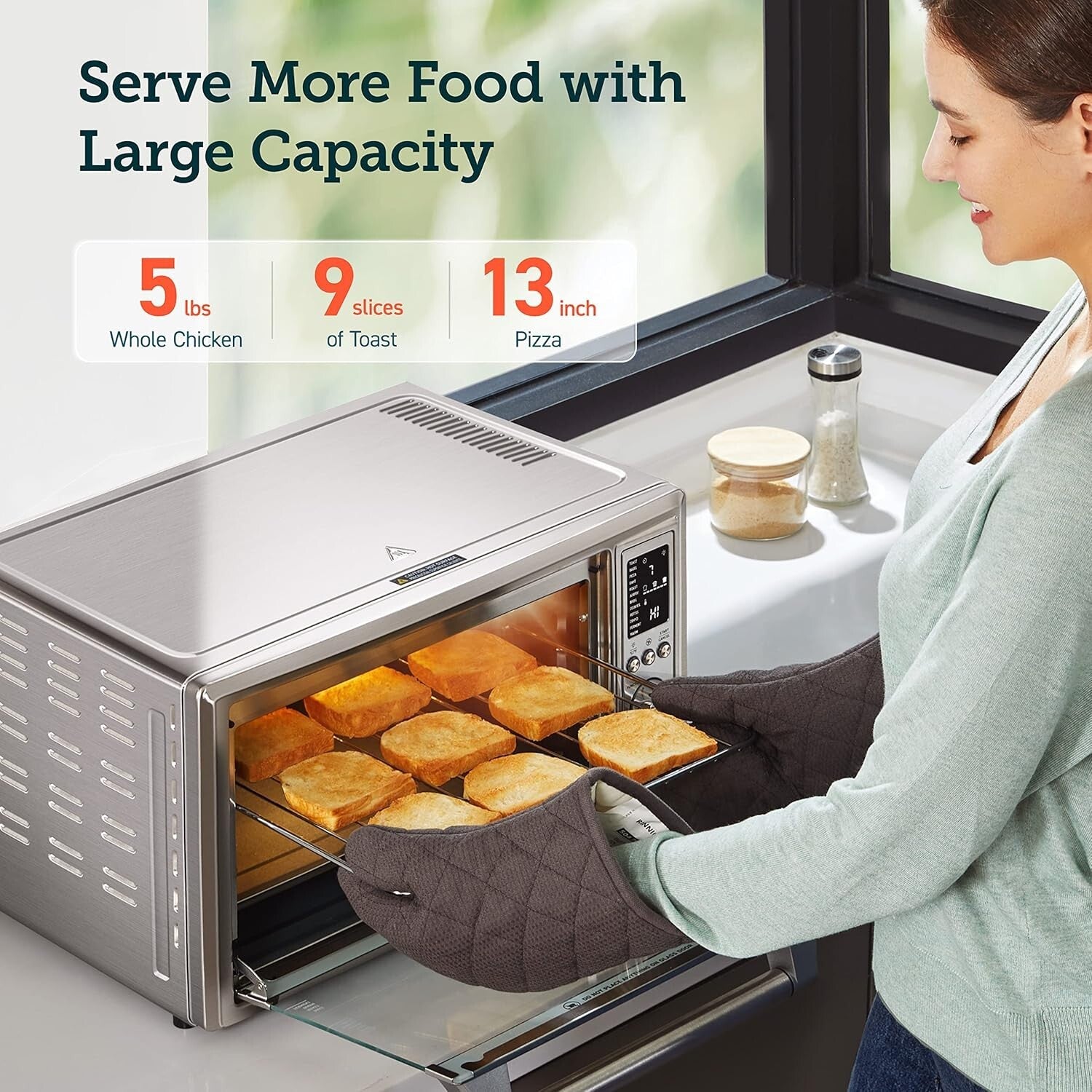 Elegant 12-in-1 Air Fryer Toaster Oven with Rotisserie – 134 Recipes Included
