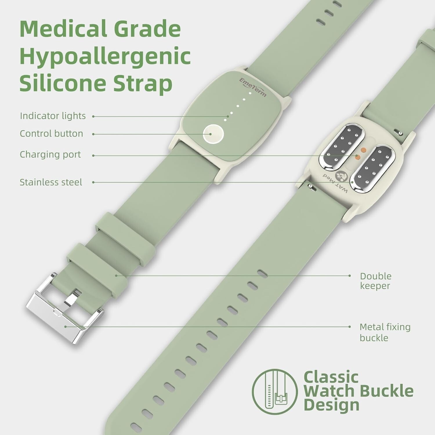 Mint Green Anti-Nausea Wristband - Waterproof Motion Sickness Relief Device