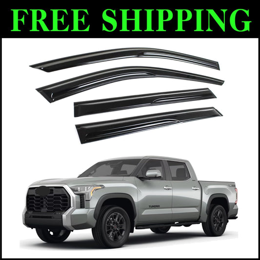 Sleek Mugen Style Window Visors for 2019-2024 RAM 1500 Crew Cab - Black Finish