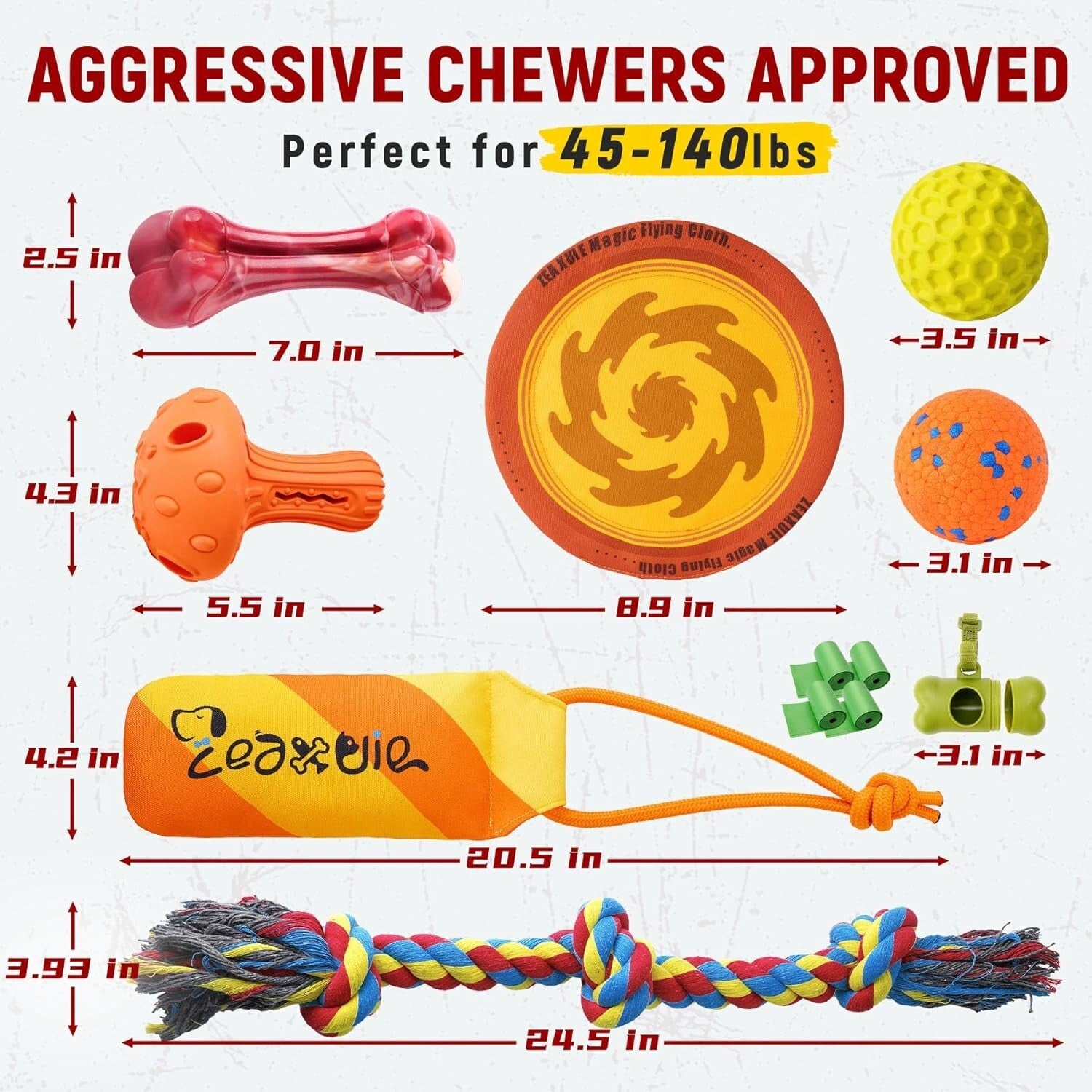 12-Pack Heavy-Duty Dog Chew Toys for Aggressive Chewers - Ultimate Fun Set