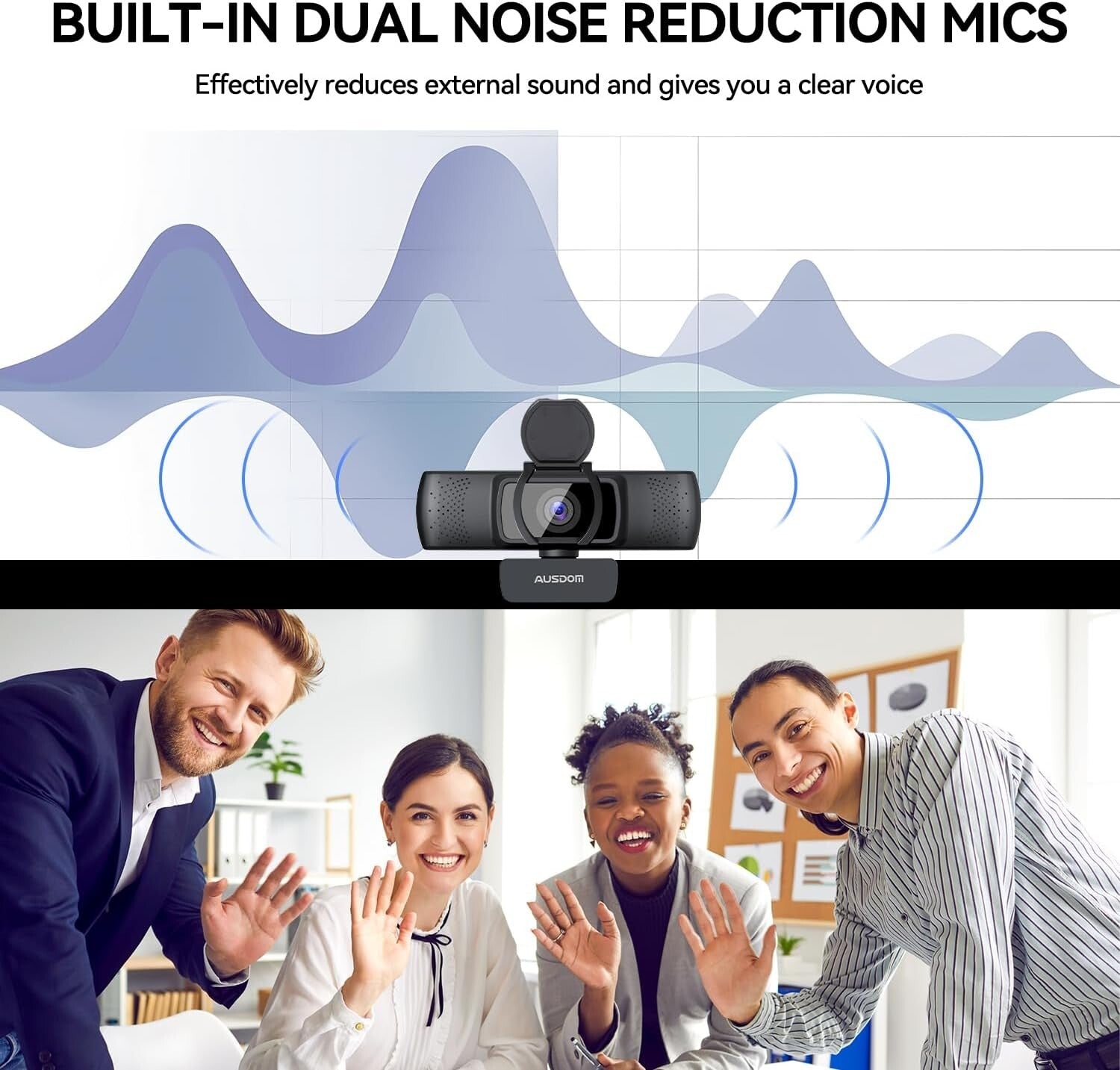 Professional Autofocus Webcam with Privacy Cover and Plug & Play USB Connection