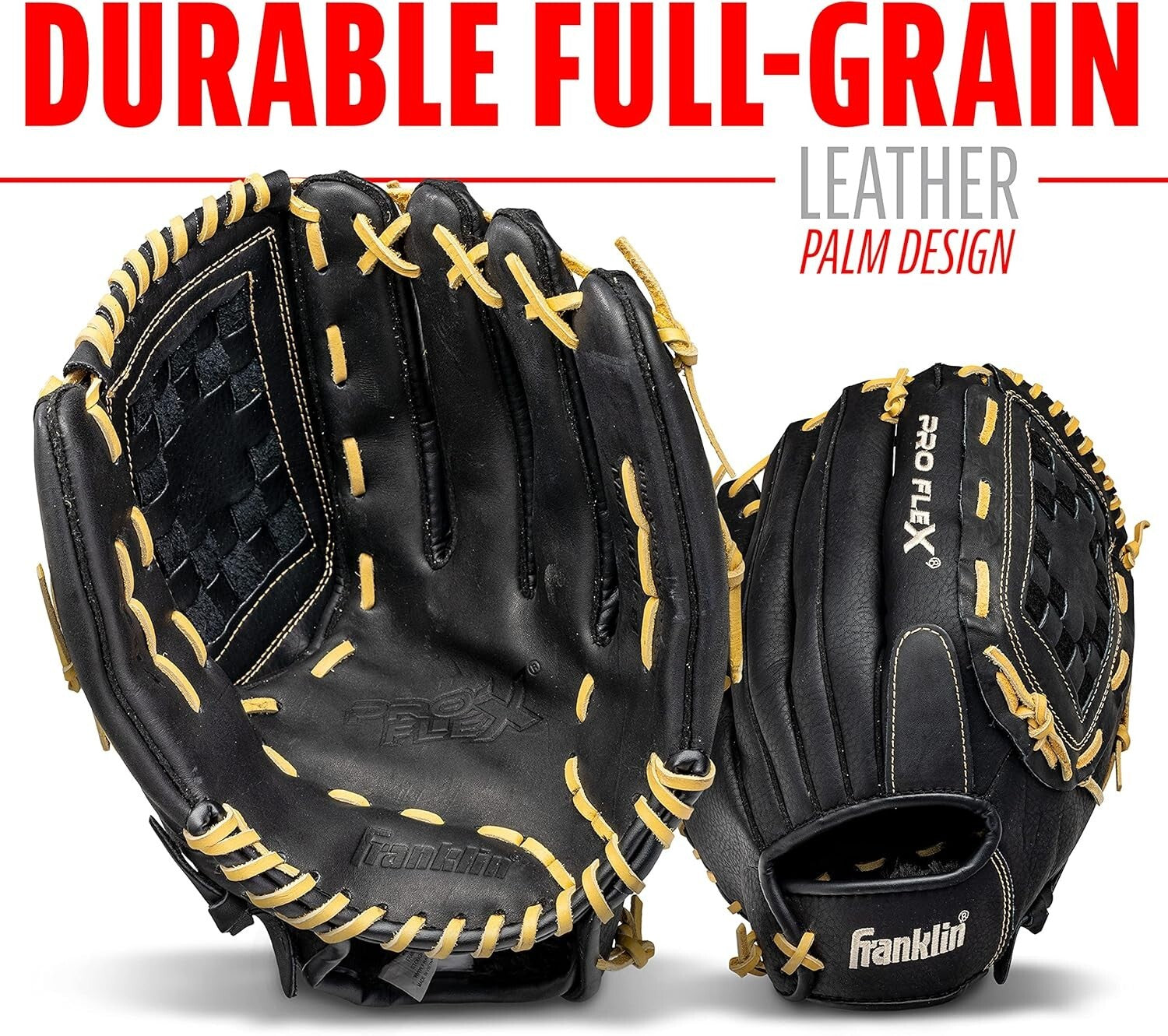 Durable 13-inch ProFlex Baseball/Softball Glove - Fast Play No Break-In Required