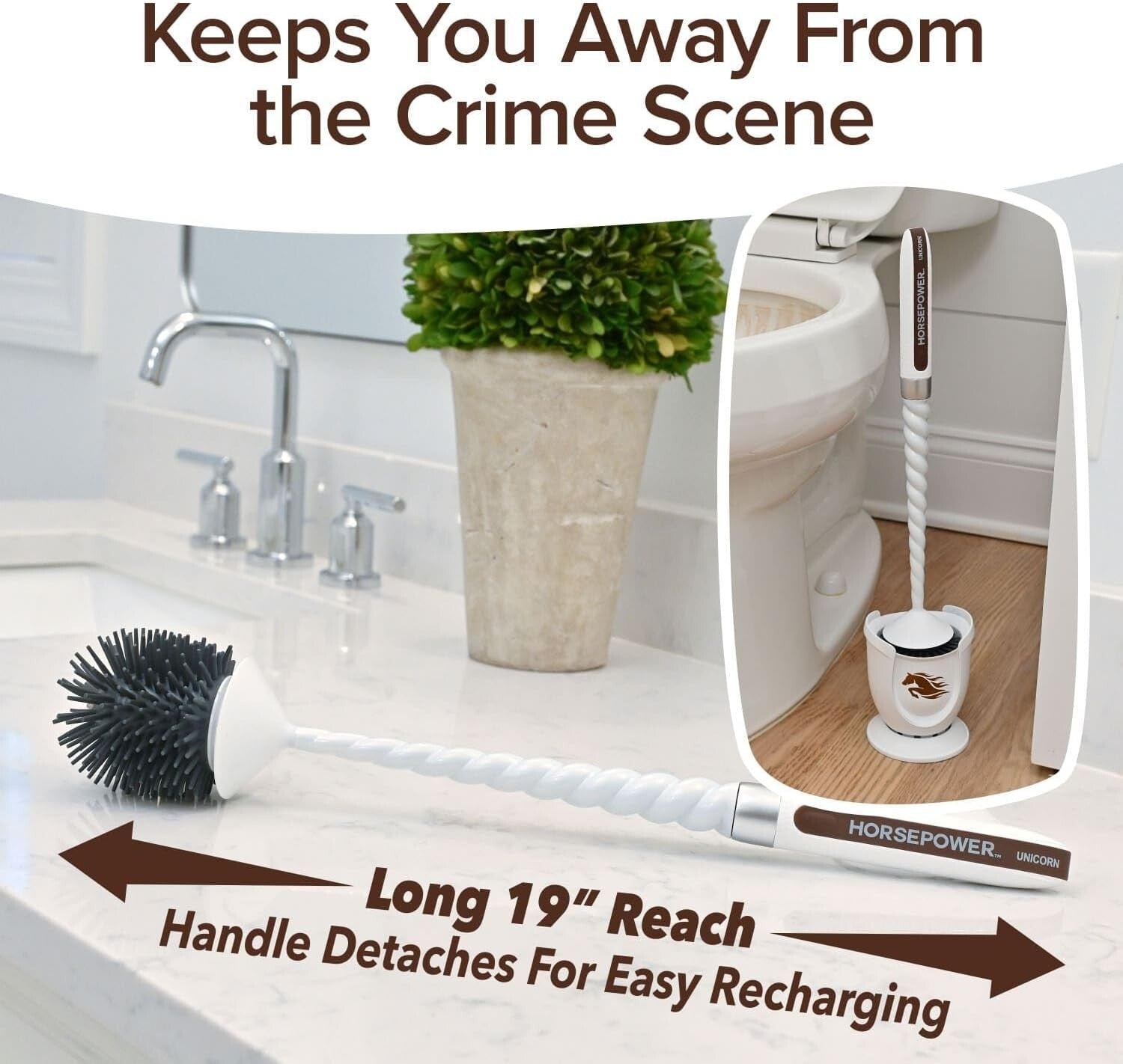 As-Seen-On-TV Unicorn Motorized Toilet Brush - 360° Cleaning Power Made Easy