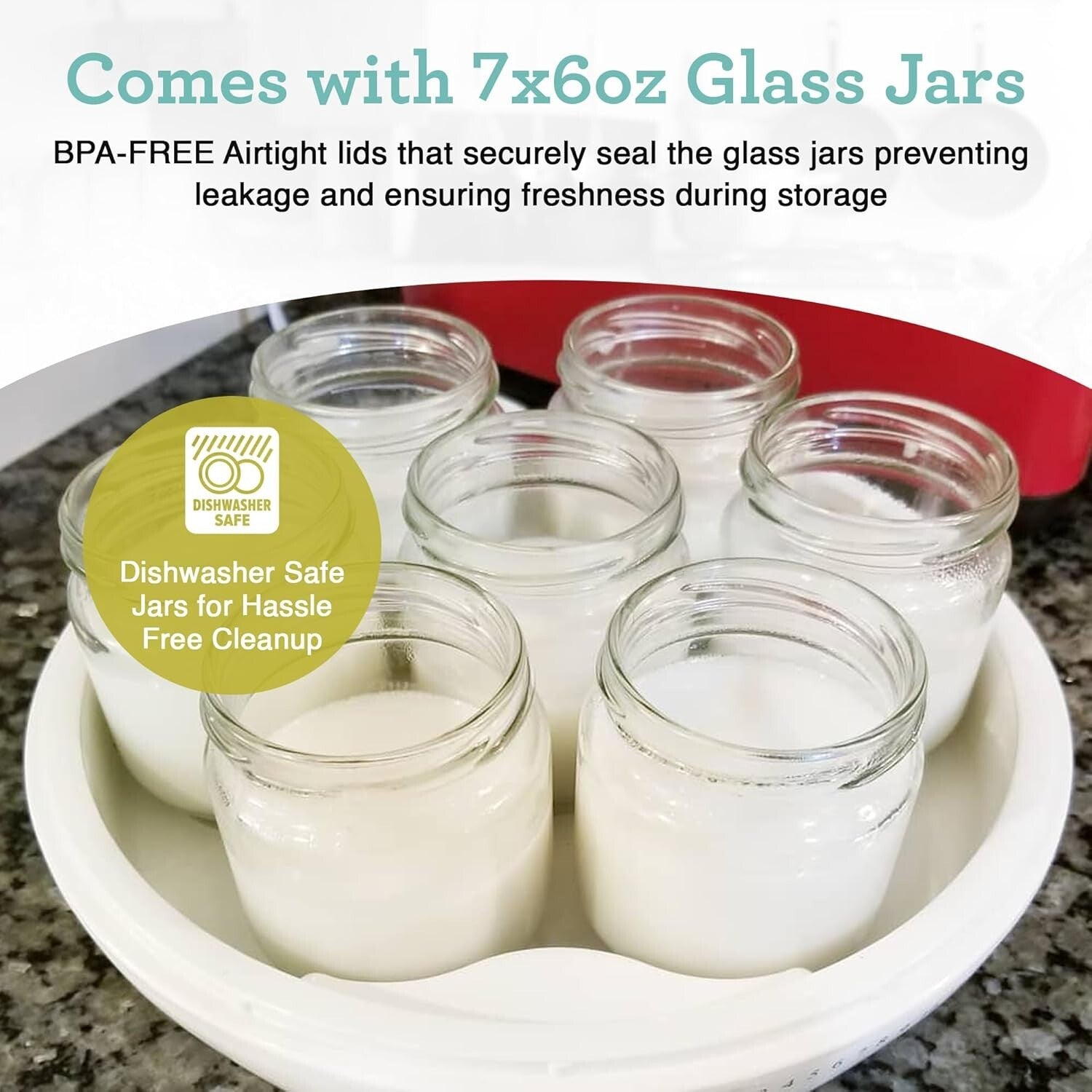 Create Probiotic-Rich Homemade Yogurt: Automatic Maker with Timer & Storage Jars