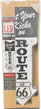 Load image into Gallery viewer, Battery-Powered Route 66 Marquee Sign with Vintage LED Bulbs – 26” x 3”