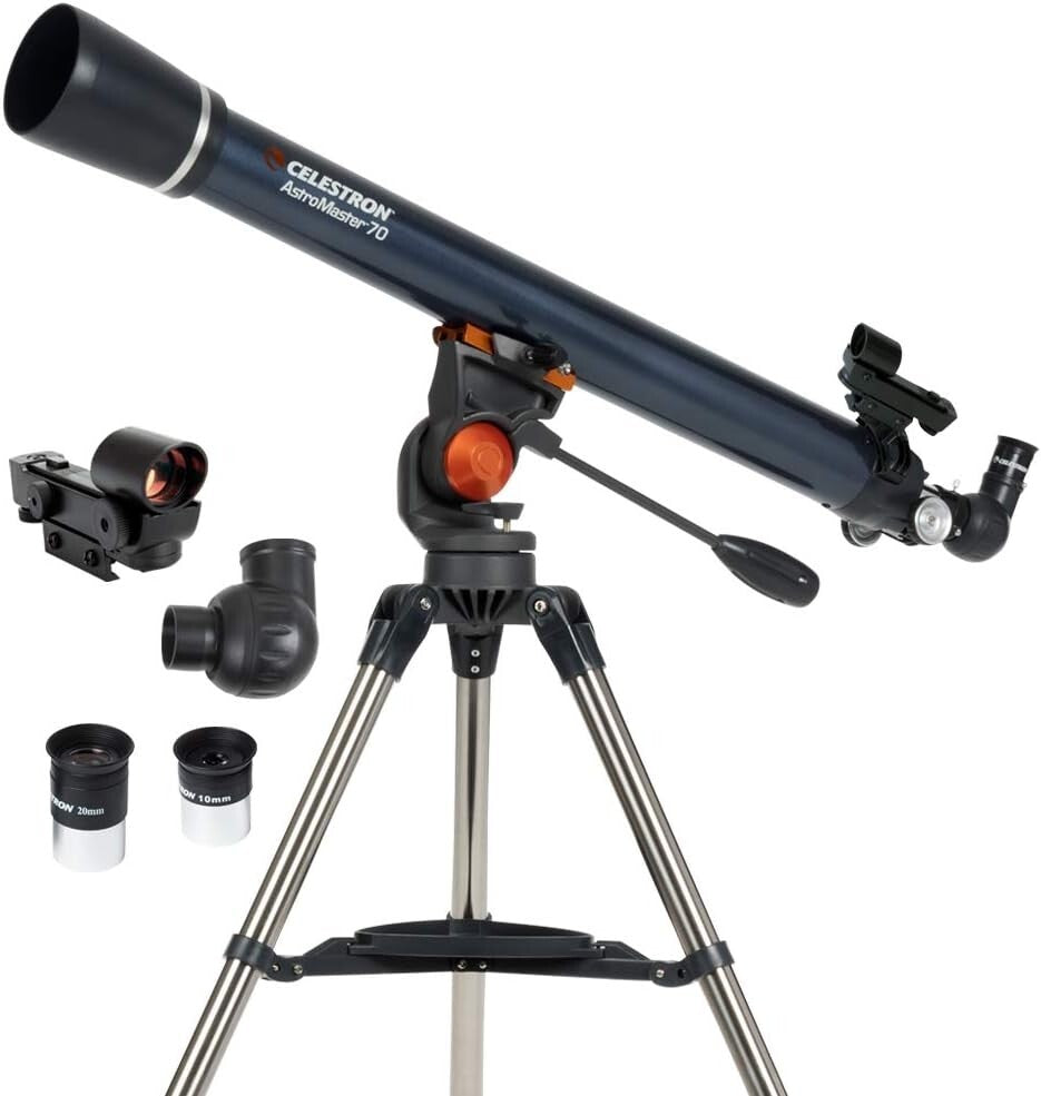 AstroMaster 70AZ Refractor Telescope with 70mm Optics & Adjustable Tripod