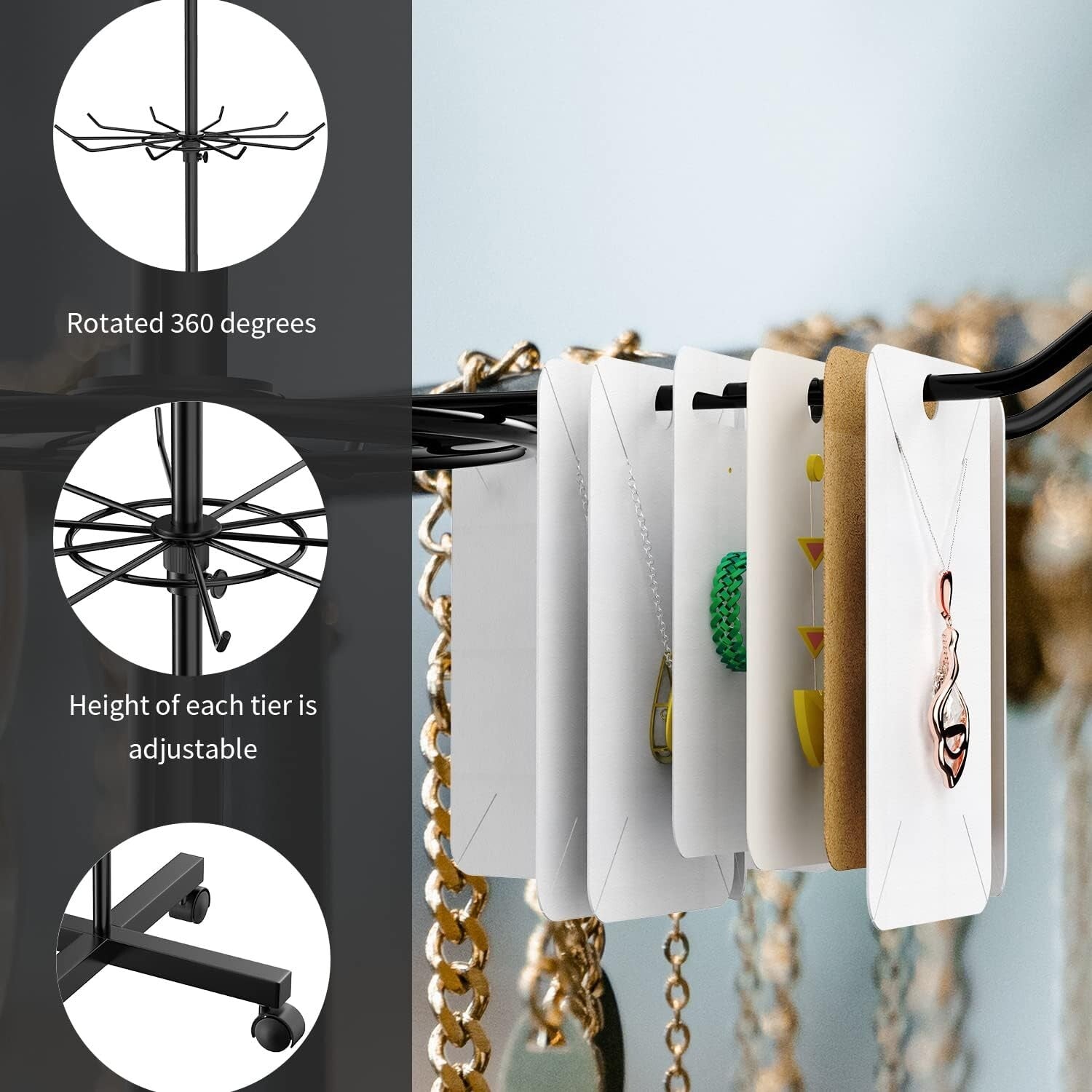 Space-Saving 7-Tier Display Stand with Anti-Slip Base for Ultimate Organization