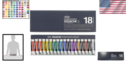 G703 Artist Gouache Set: 18 Matte Finish 5ml Tubes - Indoor & Outdoor Use