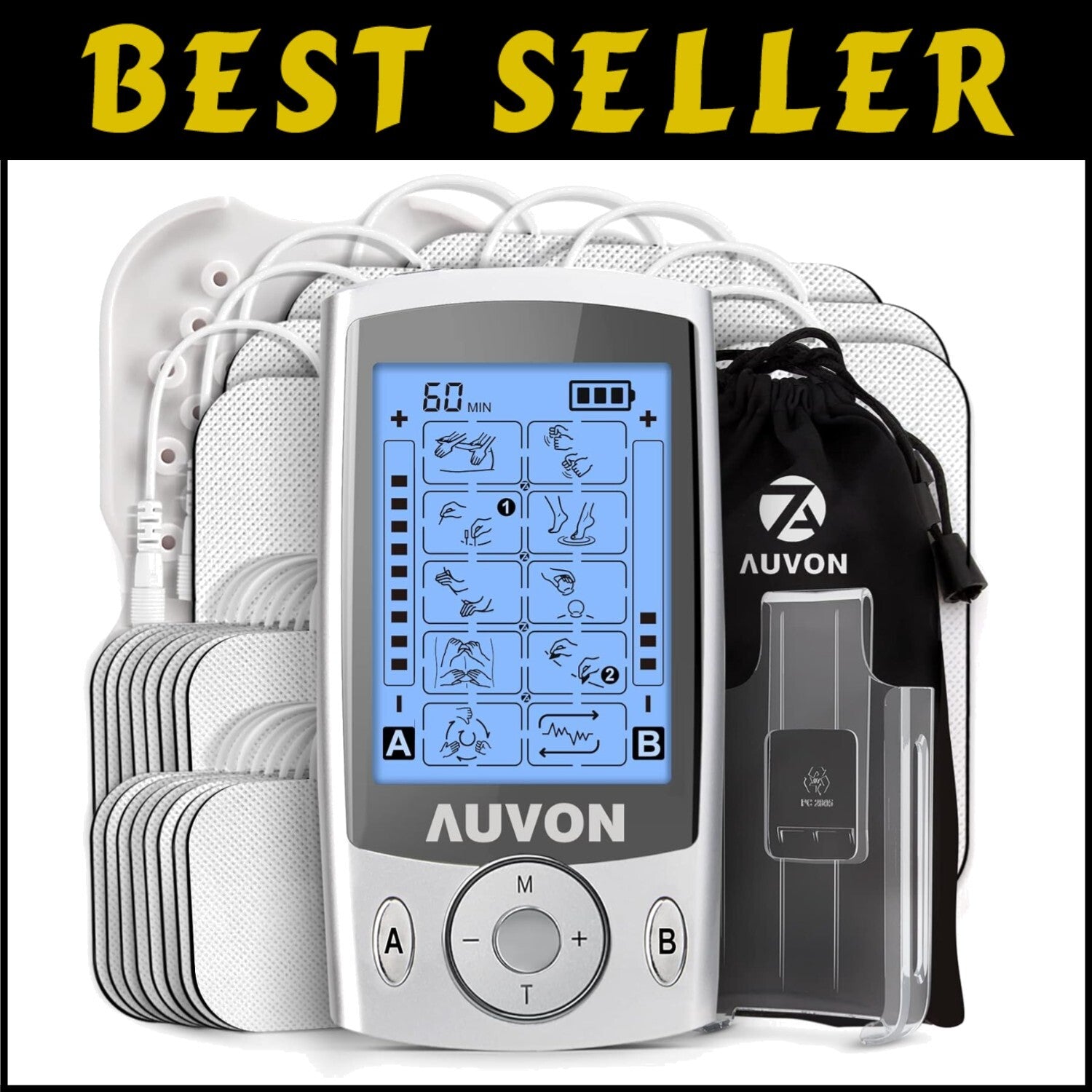 Electric Muscle Massager with 20 Modes, Rechargeable, and 24 Pads - Pain Relief