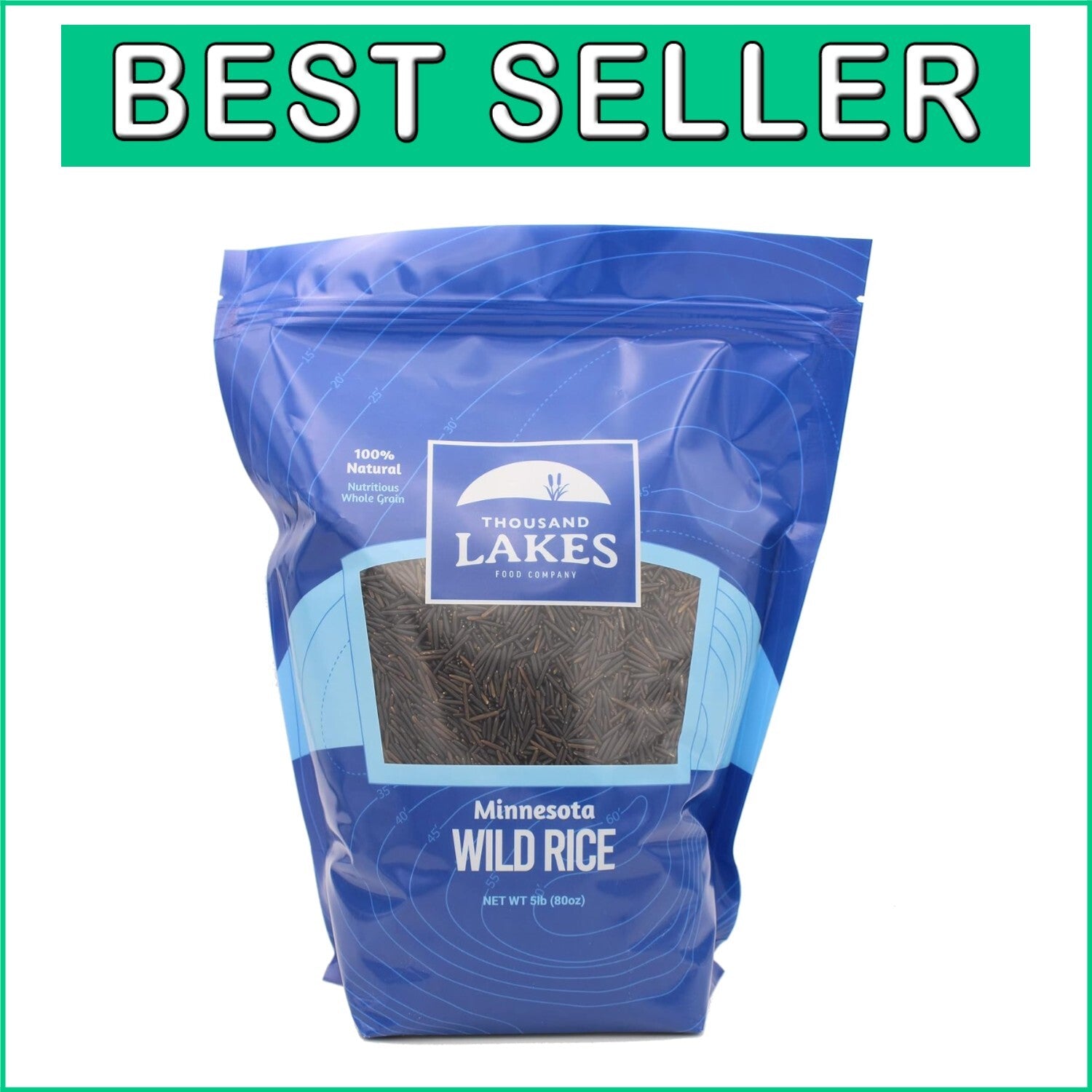 5 lb All Natural Minnesota Grown Wild Rice - High Protein, Gluten-Free Option