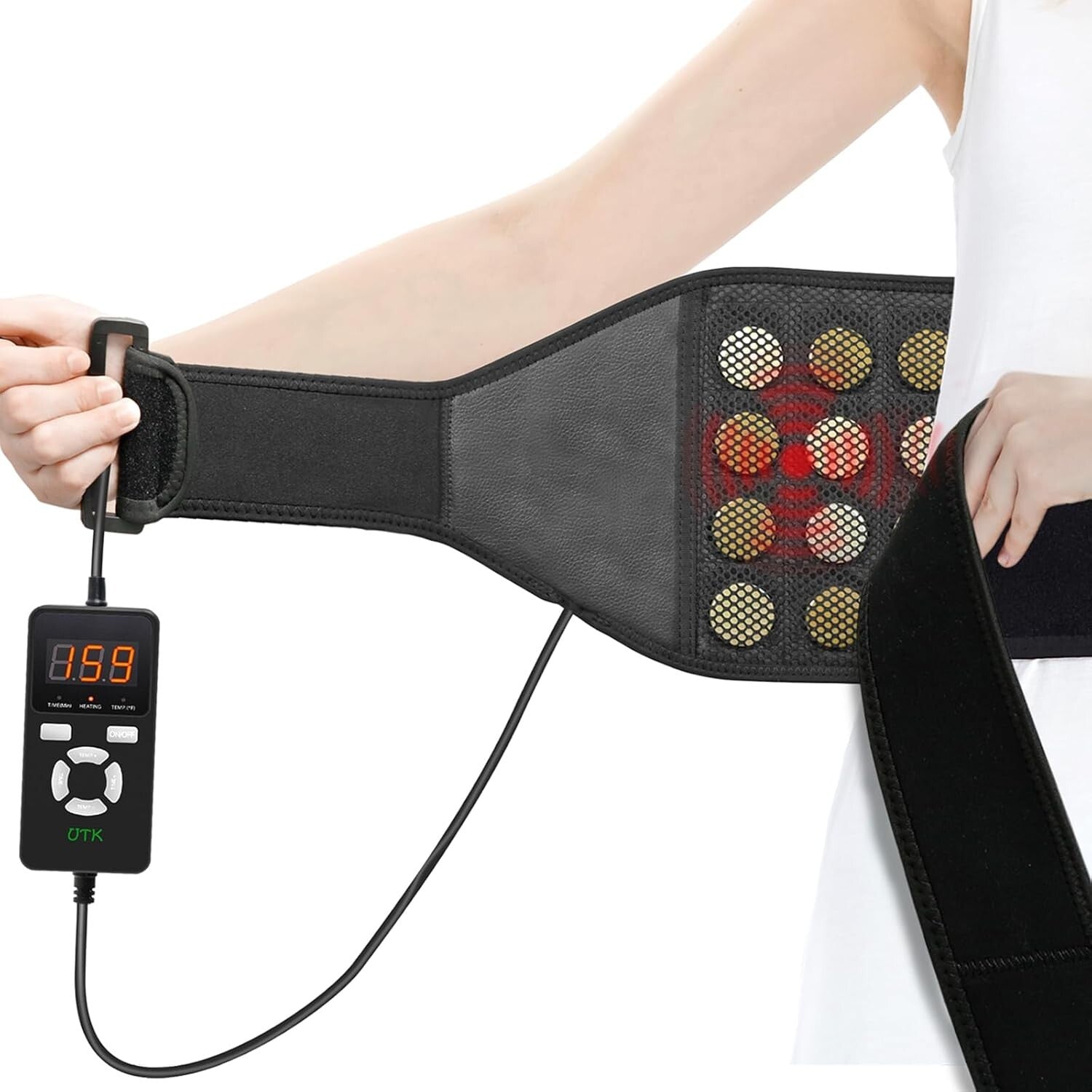 Ergonomic Far Infrared Heating Pad: Vibration Therapy for Lower Back Pain Relief
