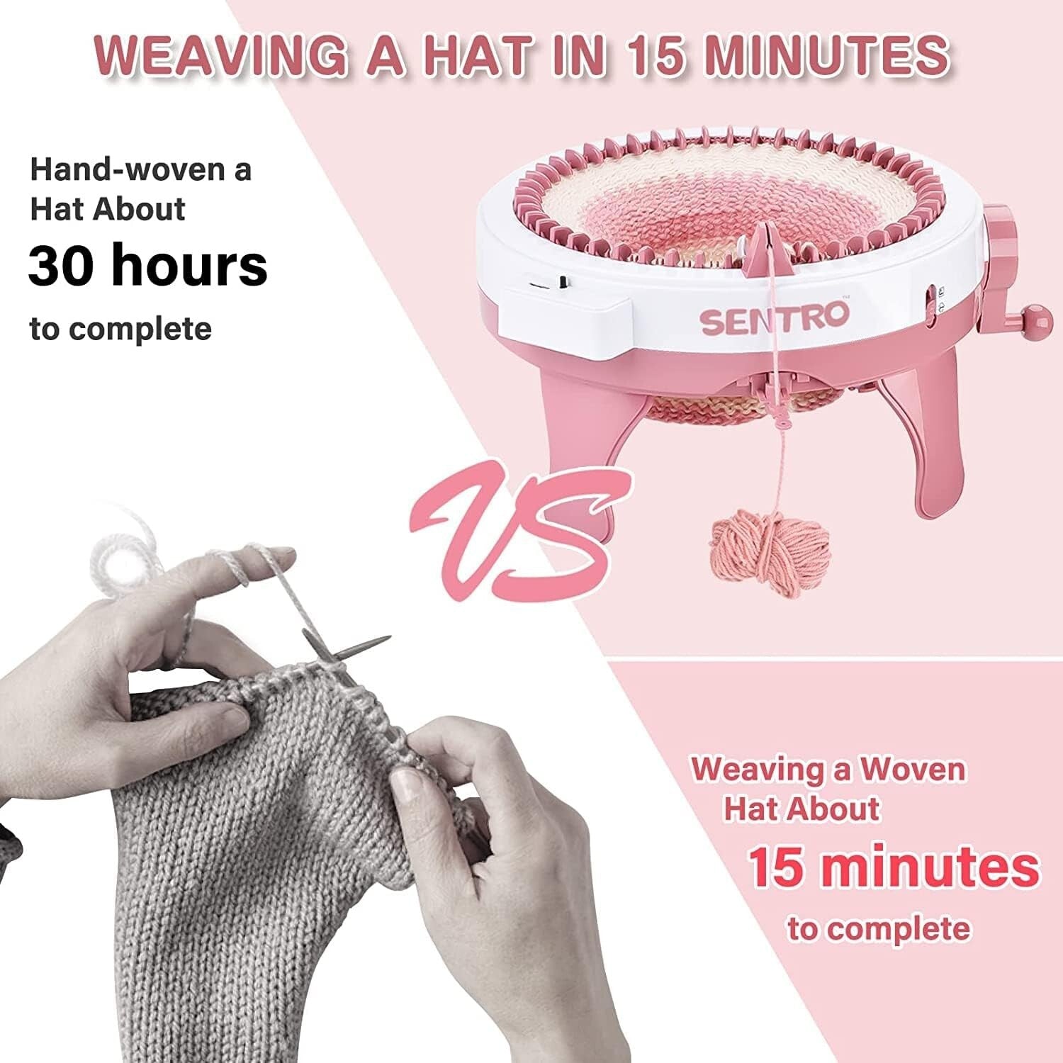 Compact 48 Needles Knitting Machine – The Ultimate Crochet Kit for Beginners