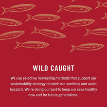 Load image into Gallery viewer, Convenient Canned Wild Caught Sardines in Olive Oil &amp; Spicy Pepper – 12 Count