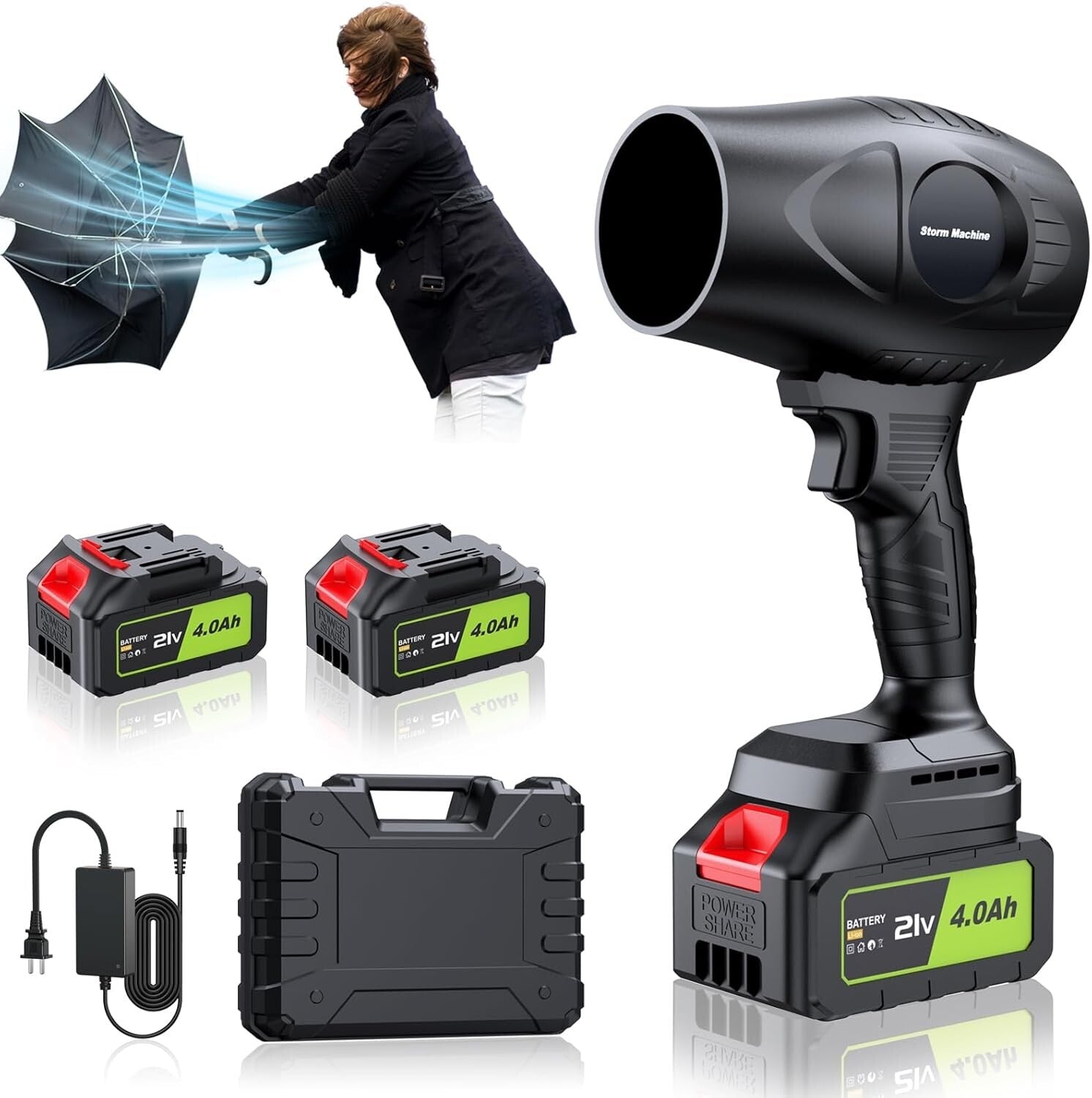 Effortless Cleaning with 400000 RPM Leaf Blower - Includes Batteries & Charger