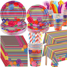 Load image into Gallery viewer, Disposable Mexican Party Tableware Set for 50 - Quick Cleanup &amp; Festive Style