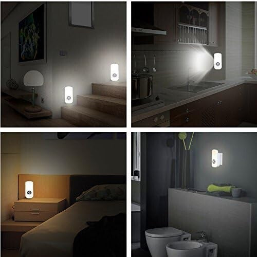 Energy Efficient 2 Pack LED Night Light with Motion Sensor - Modern Home Decor
