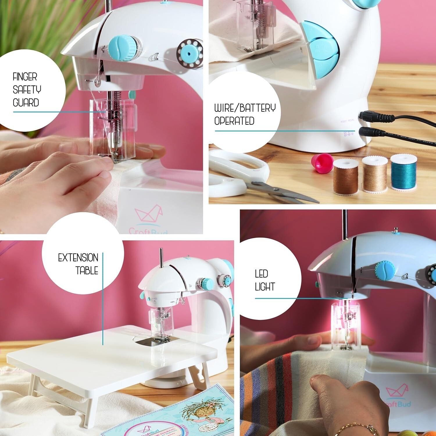 All-in-One Portable Sewing Machine for Beginners – Includes Patterns & Tools