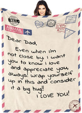 Load image into Gallery viewer, Soft Flannel Fleece Throw Blanket for Dad - I Love You Letter Print - 70x50