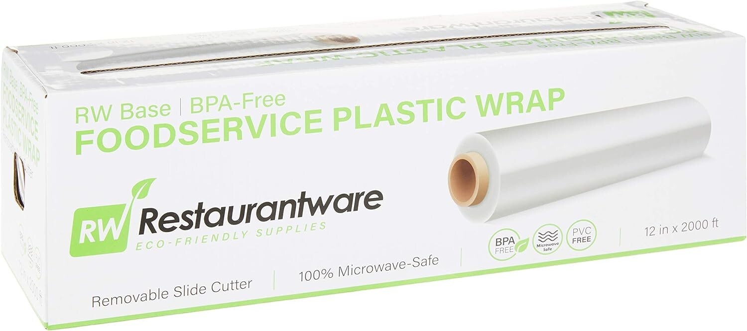 Microwavable 12x2000 Ft Cling Wrap with Removable Slide Cutter - Keep Food Fresh