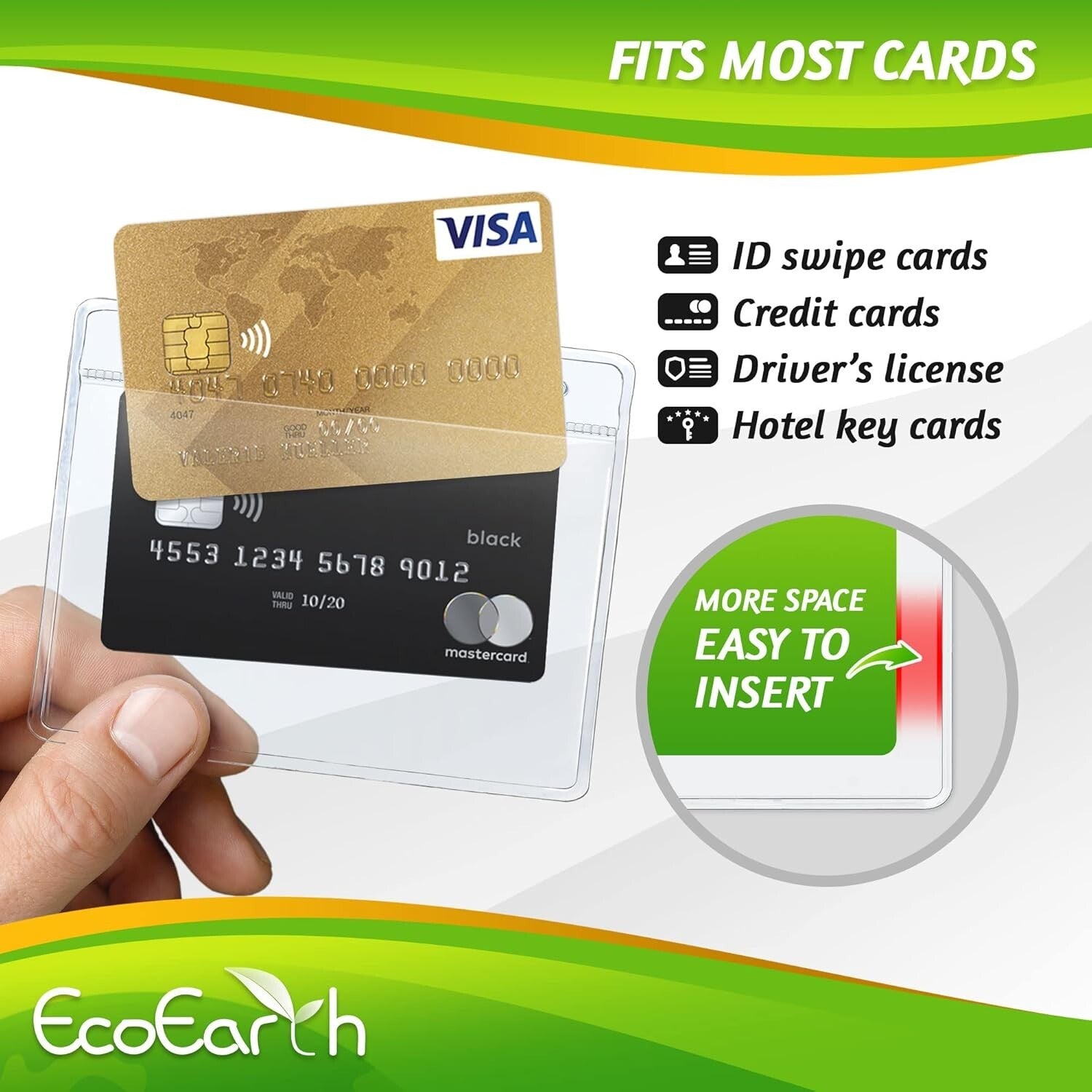 Large 1000 Pack Horizontal Card Protectors - Secure 4x3 ID Holder Pouches