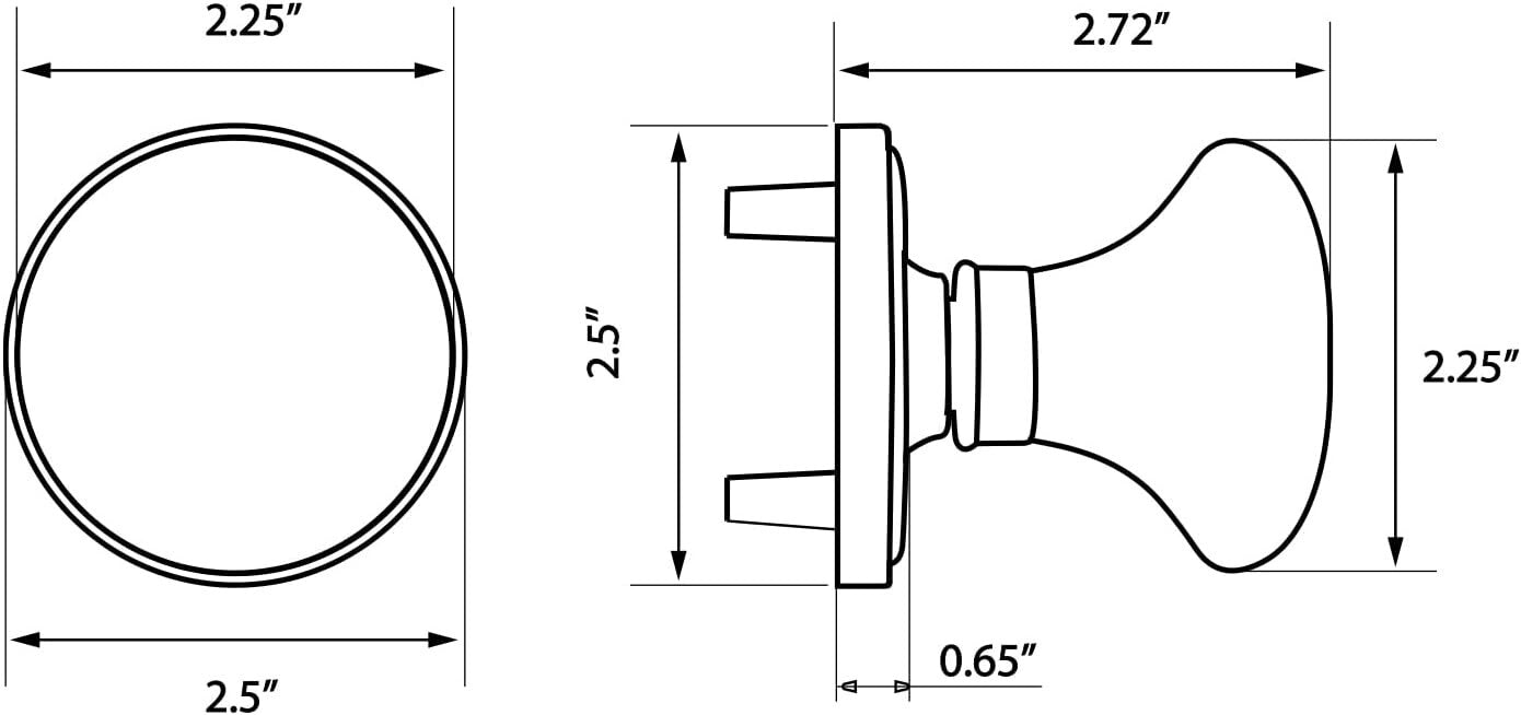 Elegant Porcelain Round Door Knob with Bronze Finish - Complete Set Included