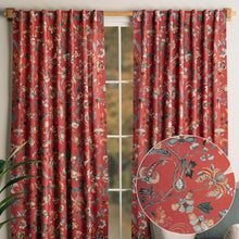 Load image into Gallery viewer, Stylish 108-Inch Light Filtering Cotton Drapes - Terracotta, Rod &amp; Loop Design