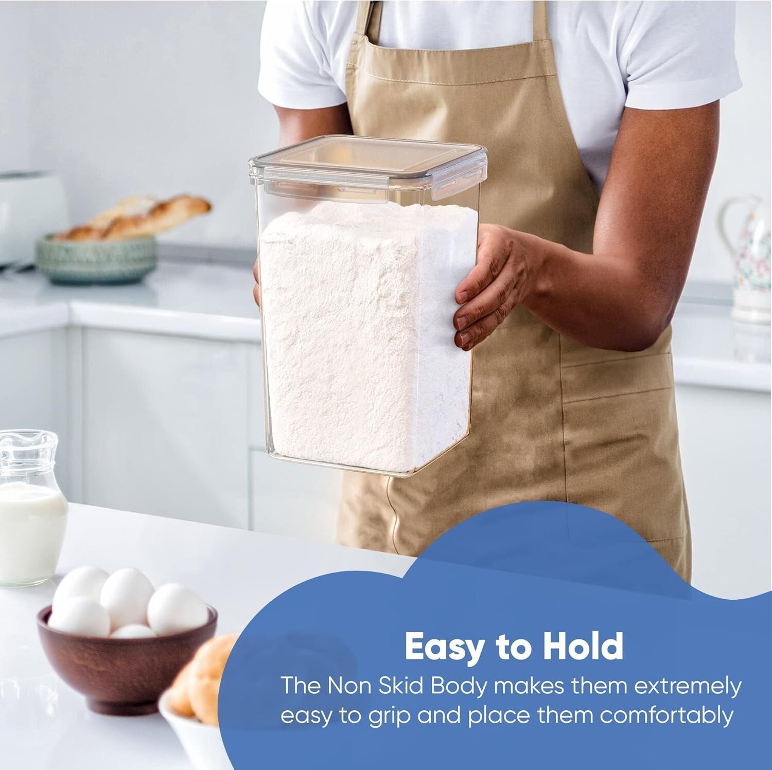 Clear Airtight Food Storage Containers, Stackable & BPA-Free – Set of 4, 7qt