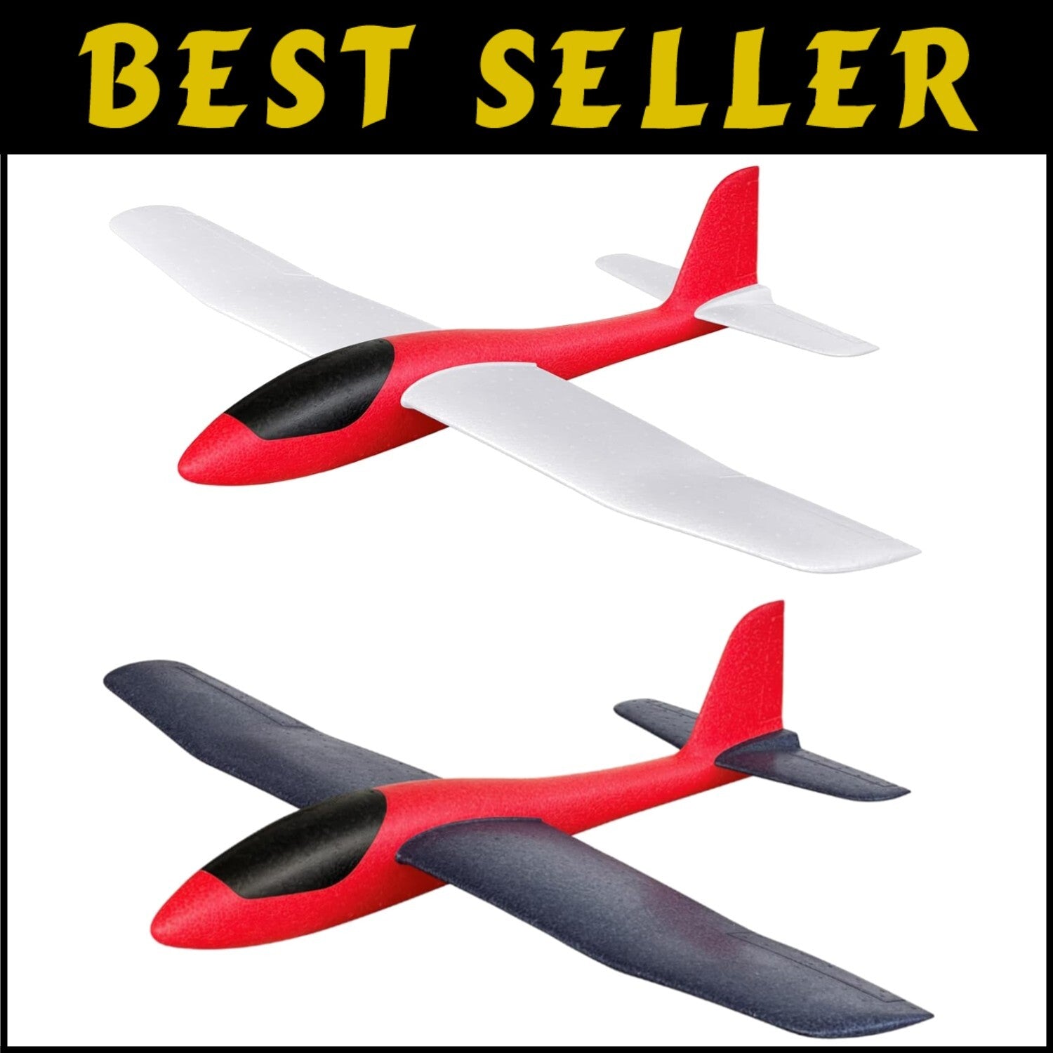 Creative 2-Pcs 33.8" Foam Glider Airplanes - STEM Outdoor Play & RC Conversion
