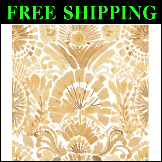 20.5 x 16.5 ft Bohemian Peel and Stick Wallpaper in Radiant Saffron Damask