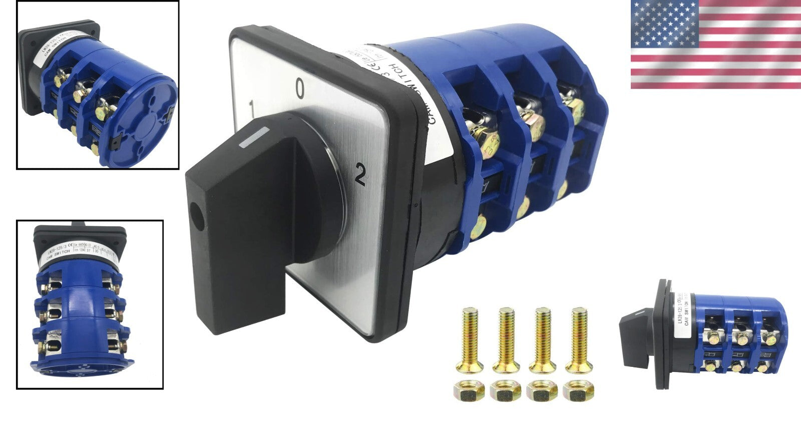 Durable 125A 3-Position Rotary Changeover Switch - Optimal for Electrical Wiring