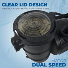 Load image into Gallery viewer, Self-Priming Dual Speed Pool Pump with 1.5” Hose Adapter, 75 GPM Flow Rate