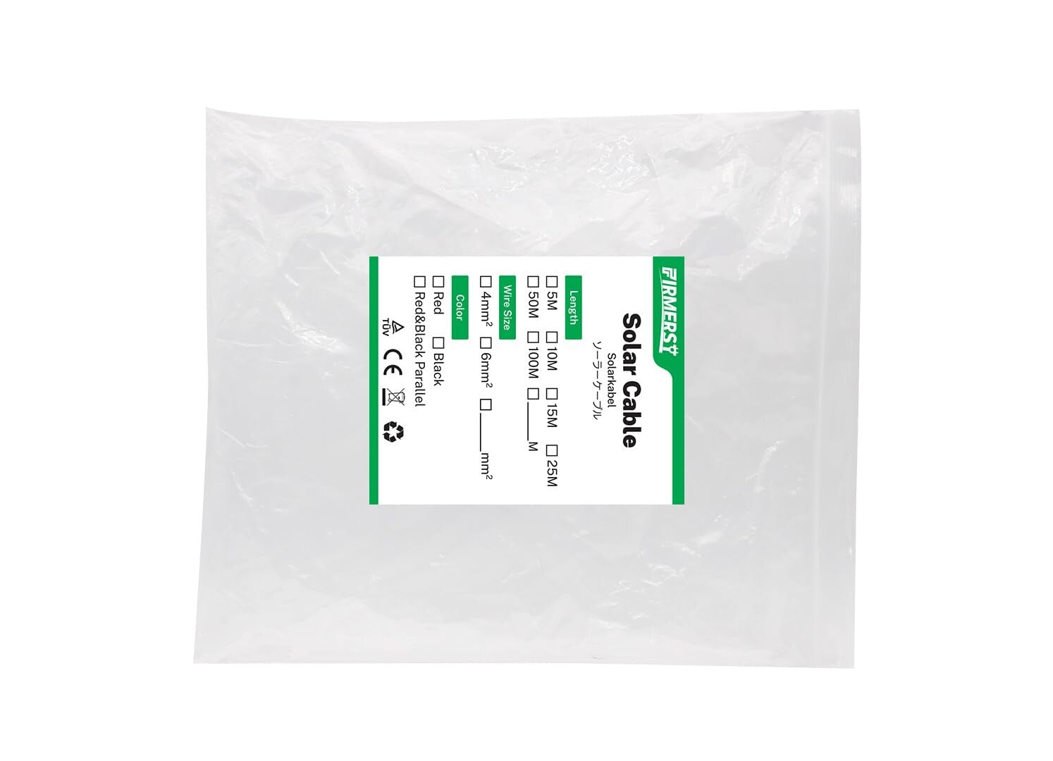 Versatile 10 AWG Solar Cable Pair - 164ft Tinned Copper Extension for Panels