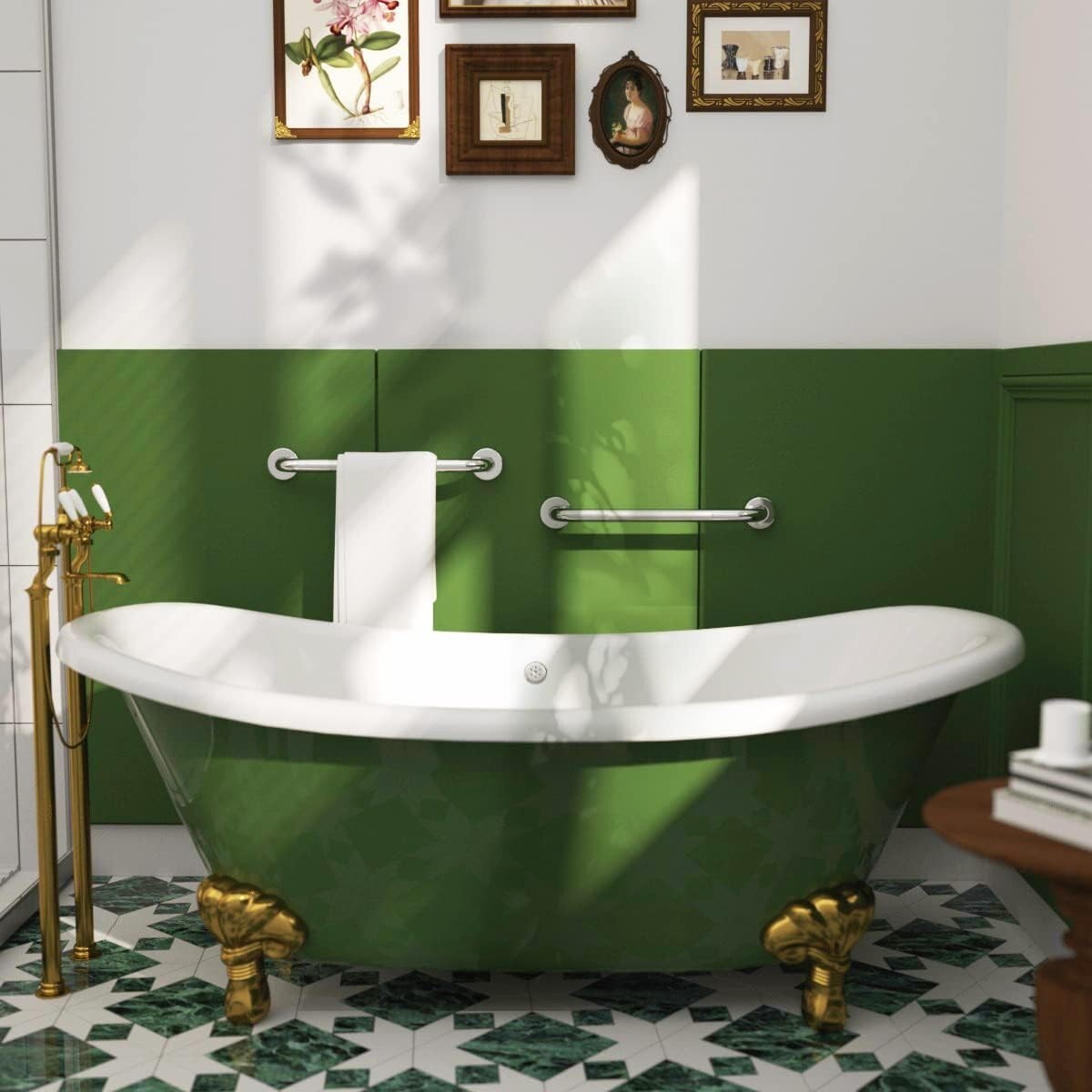 Elegant 24 Inch Chrome Grab Bar Set - Anti-Slip Handrails for Enhanced Safety