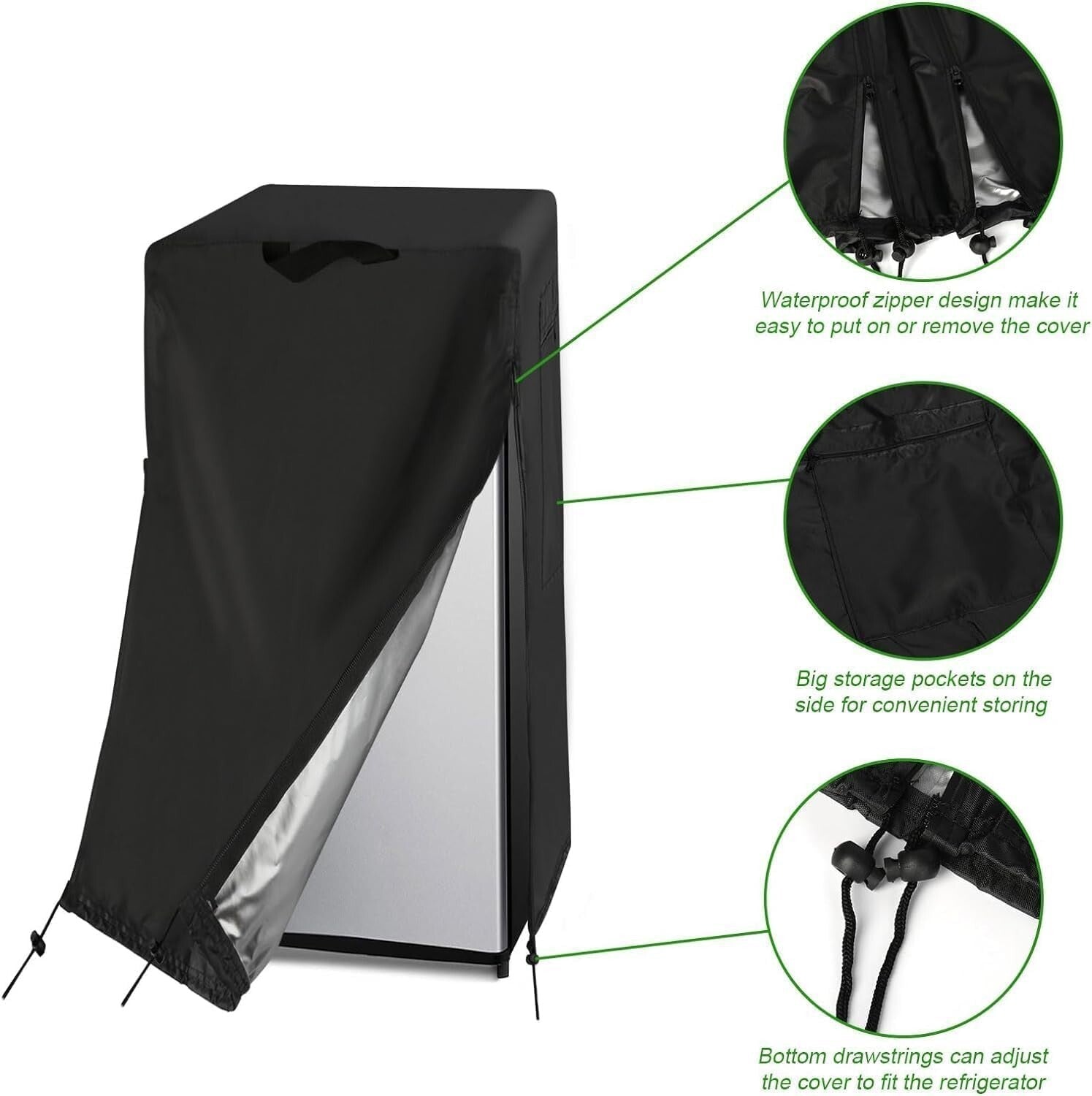 Durable Waterproof Refrigerator Cover - Dustproof and Fits Most Upright Freezers