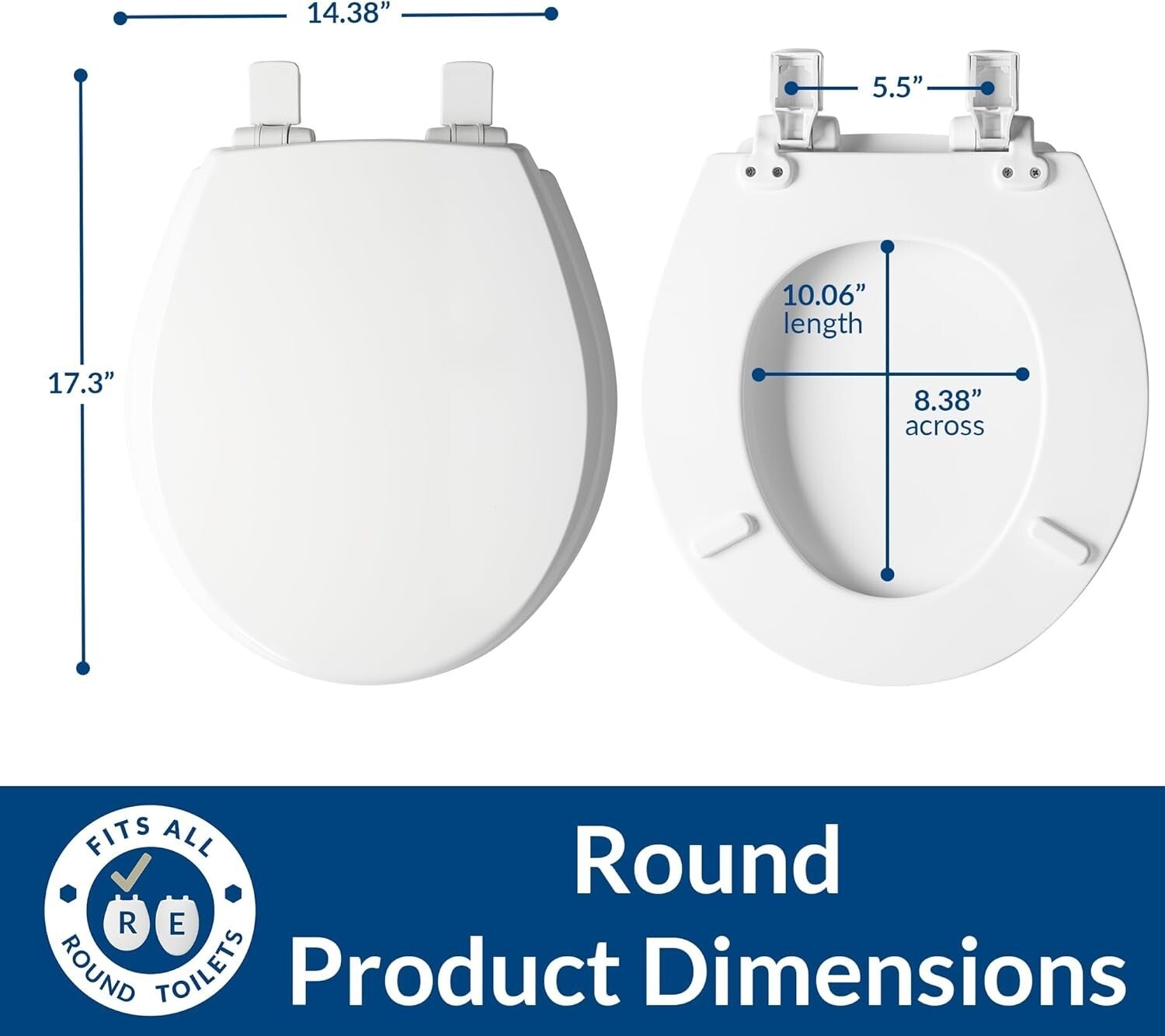 4-Pack Premium Wood Round Toilet Seats with Slow Close & Easy Clean Features