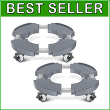 Load image into Gallery viewer, Easy Assemble Rolling Plant Caddy for Large Flower Pots - 15-21 Inch Adjustable
