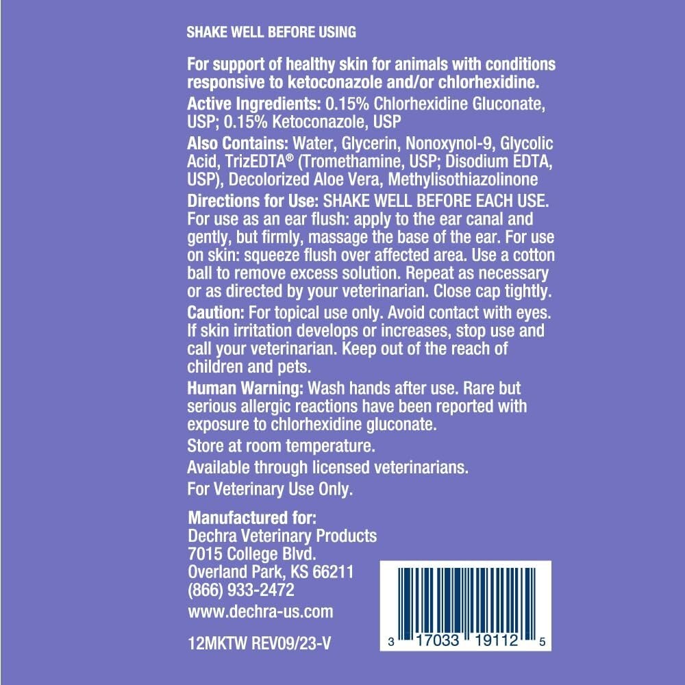 Safe Plus TrizEDTA Ear & Skin Flush for Dogs & Cats - Made in the USA, 12 oz