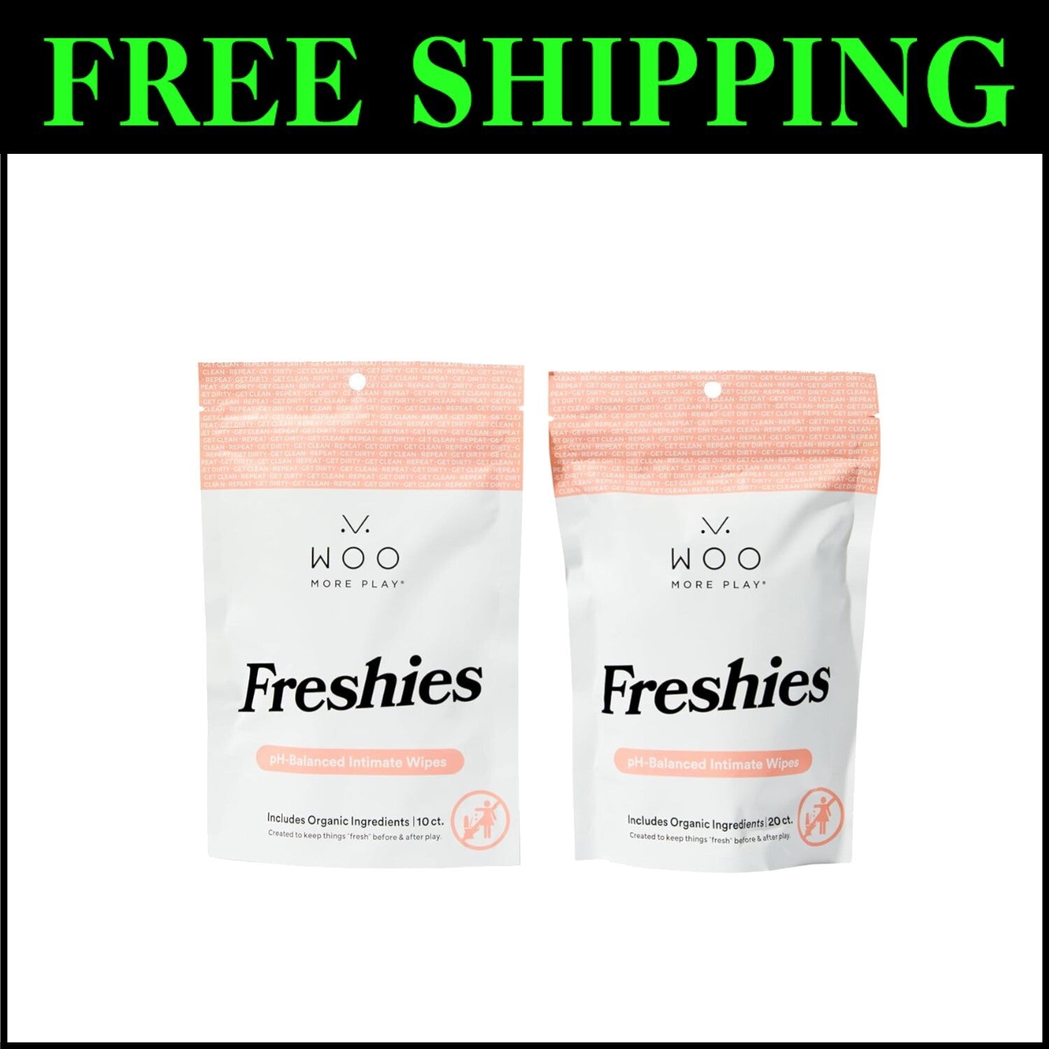 Freshies All-Natural Feminine Intimacy Wipes - 30 Count with Aloe Vera & Coconut