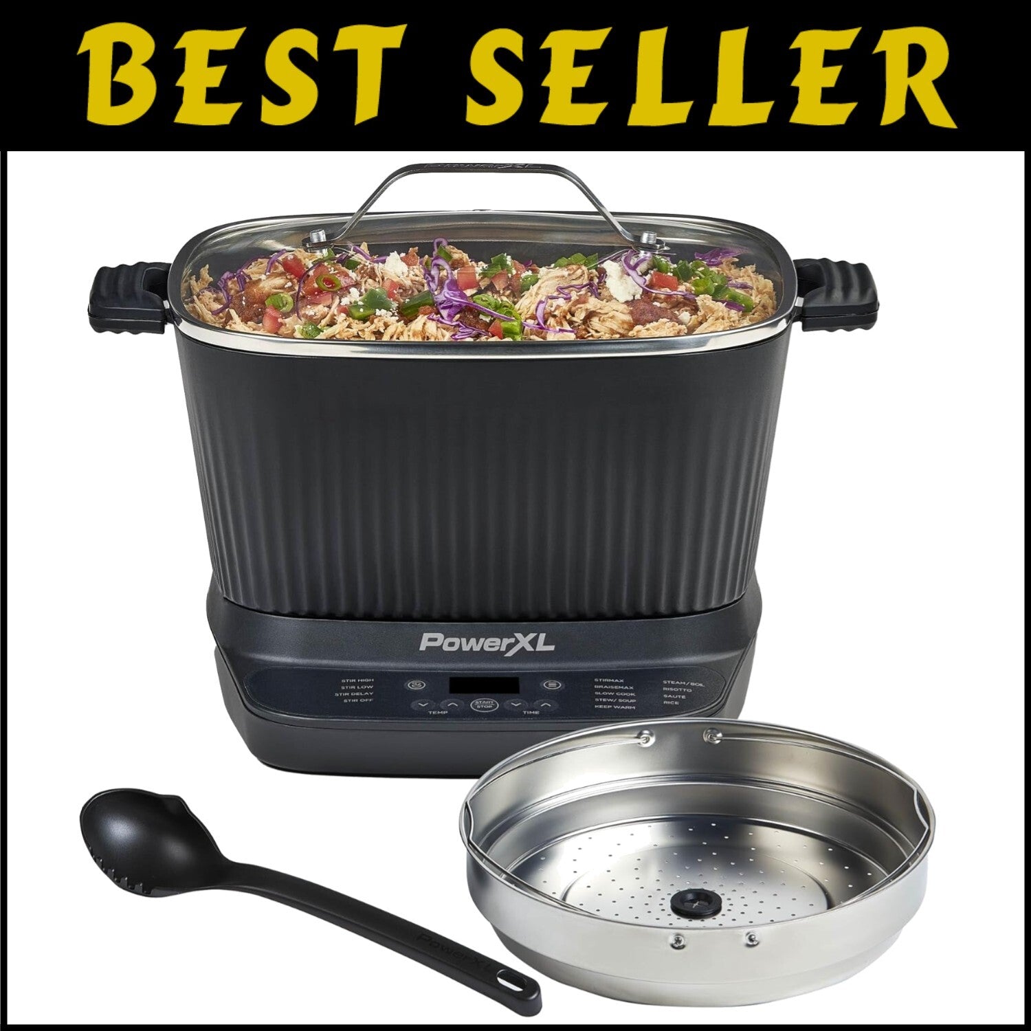 7.5QT STIRMAX Plus Digital Cooker: 9 Programmable Settings for Effortless Meals