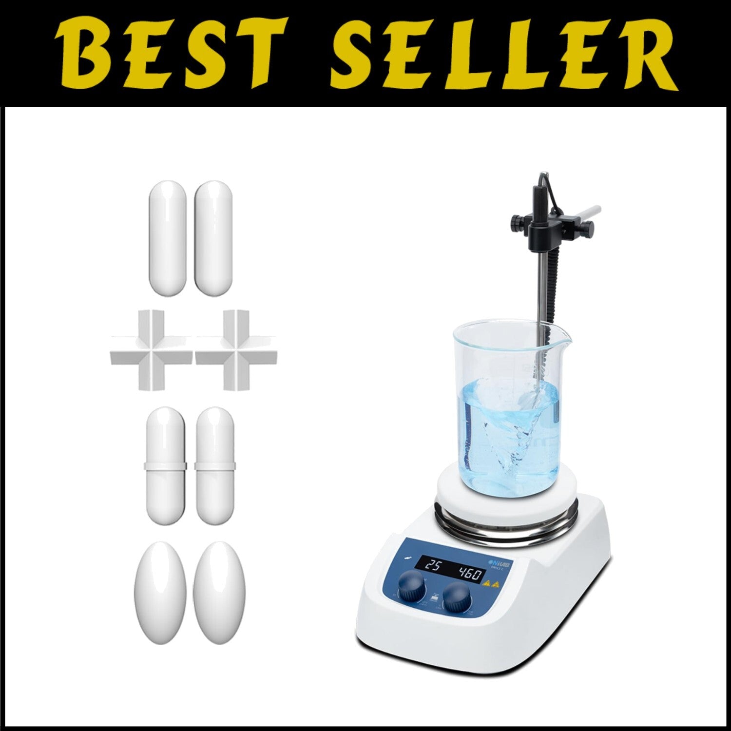 Versatile 110V Magnetic Stirrer with Ceramic Hotplate & Adjustable Speed Control