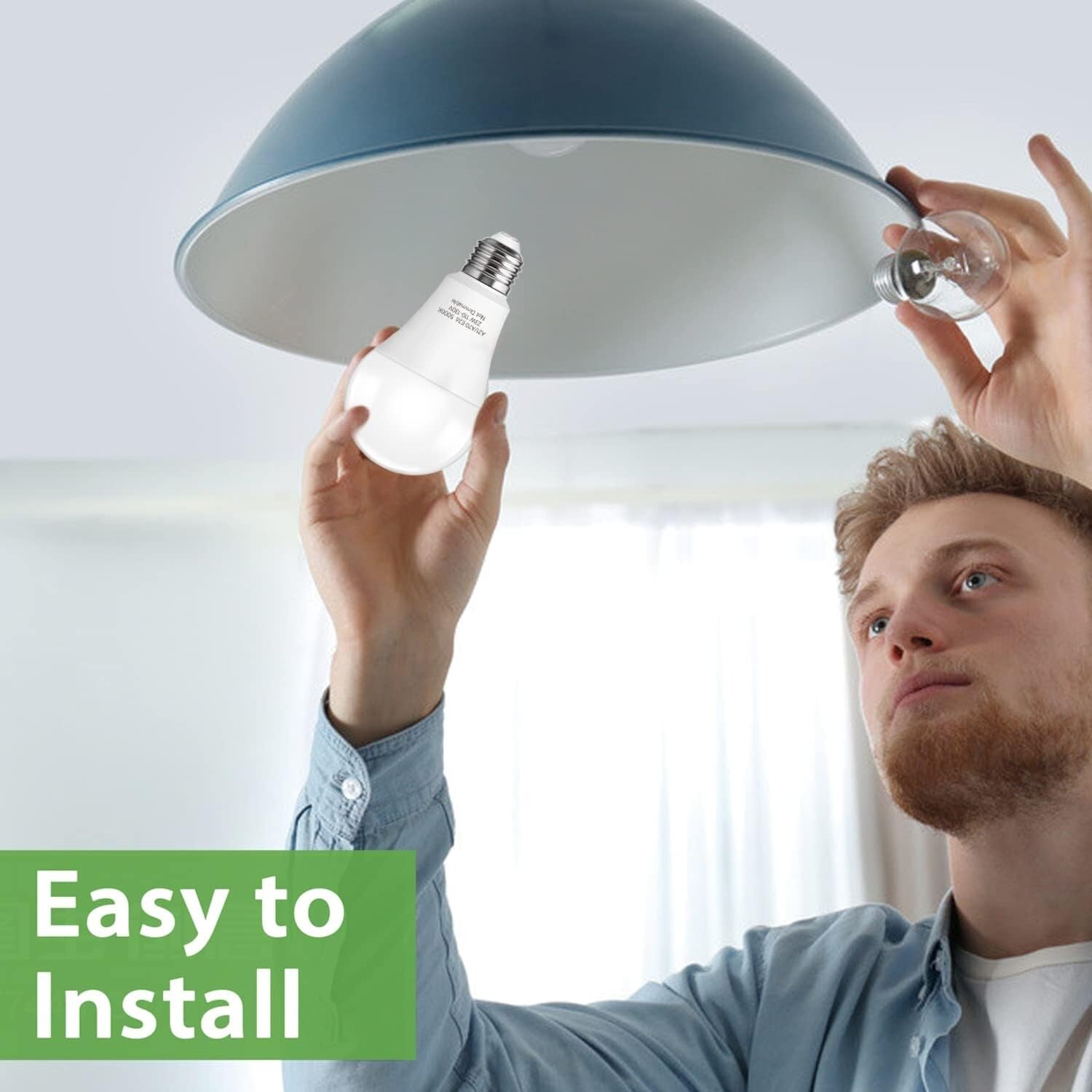 Energy-Saving A21 LED Bulb - 150-200W Equivalent, Instant Brightness at 5000K
