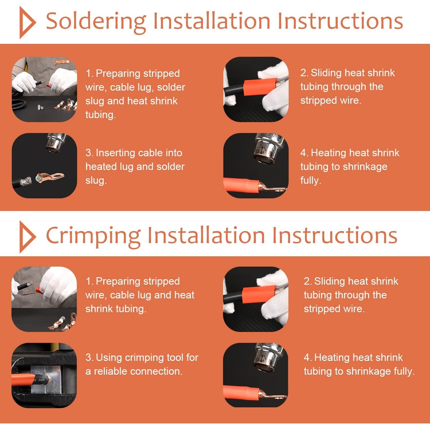 Premium 296PCS Wire Lug Connectors with Heat Shrink Tubing - Heavy Duty Copper