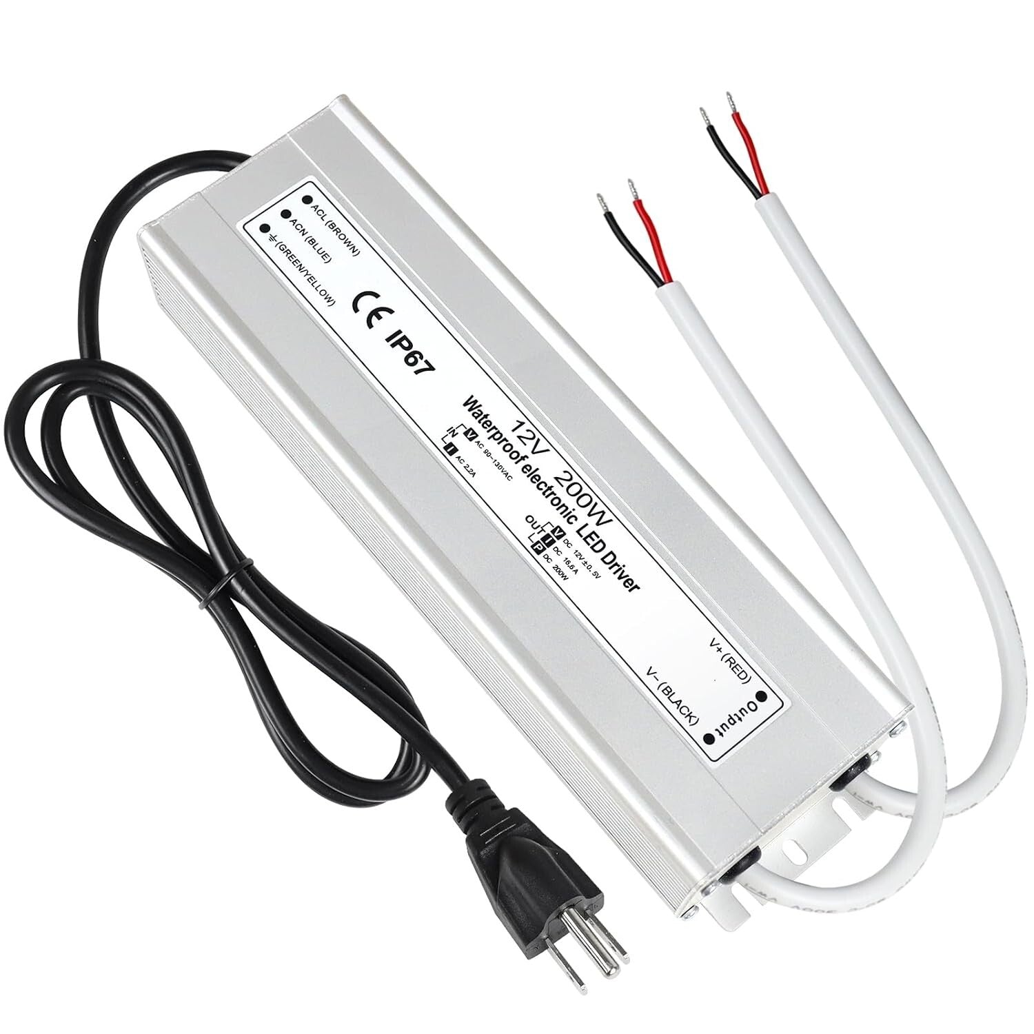 Versatile 200W Waterproof LED Power Supply - 12V DC Adapter for Outdoor Projects