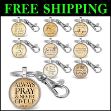 Load image into Gallery viewer, 54-Piece Christian Keychain Set with Bible Verses - Inspirational Gifts for All