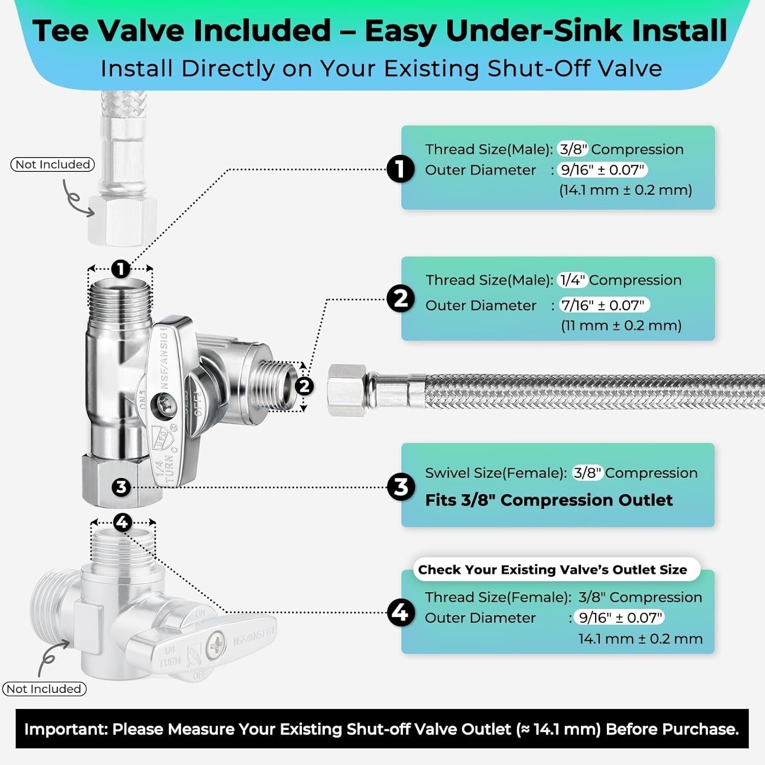 Effortless Installation Ice Maker Water Line Kit - 30' Stainless Steel Solution