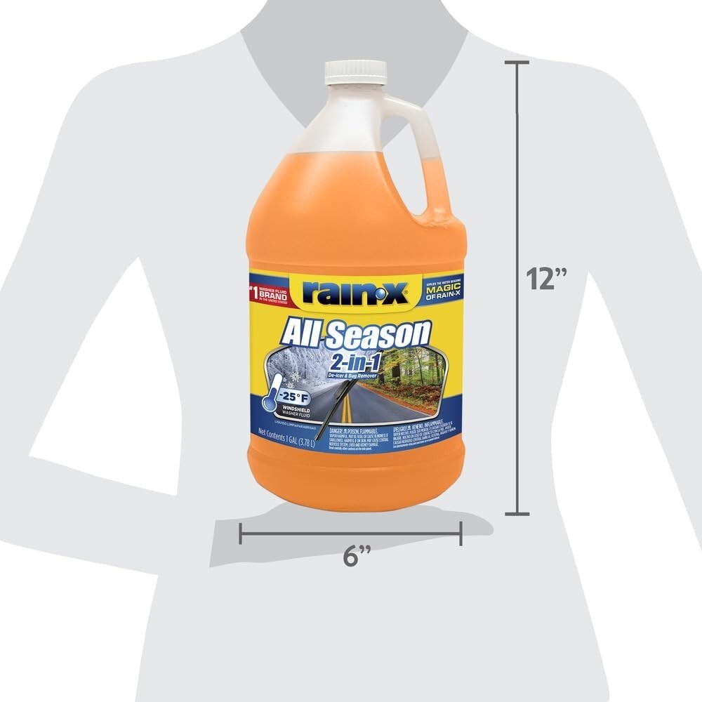 All Season 2-In-1 Windshield Washer -25°F, Pack of 6 Gallons, Liquid Cleaner