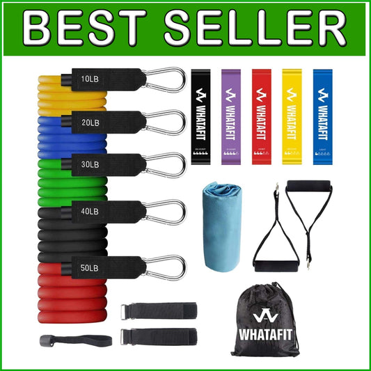 Adjustable Resistance Bands Set with Handles - 10-150 lbs Portable Gym Equipment